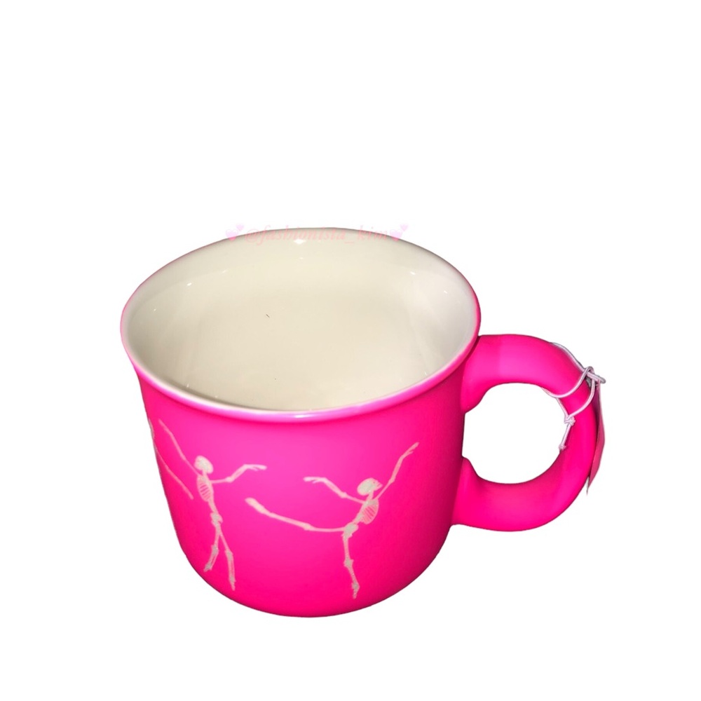Dance like no one’s watching dancing skeleton pink Halloween mug - Picture 3 of 6